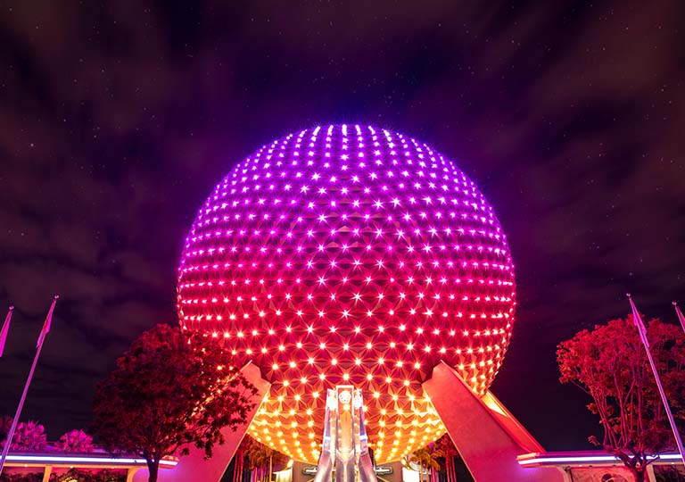 Spaceship Earth at night