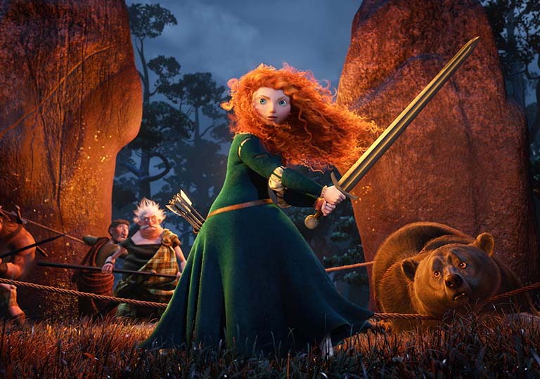 Merida posing with sword