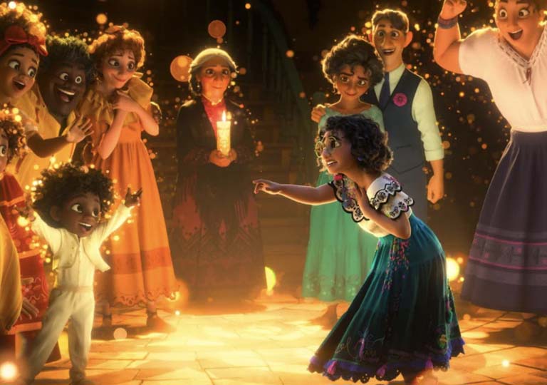 Mirabel interacting with family in a circle