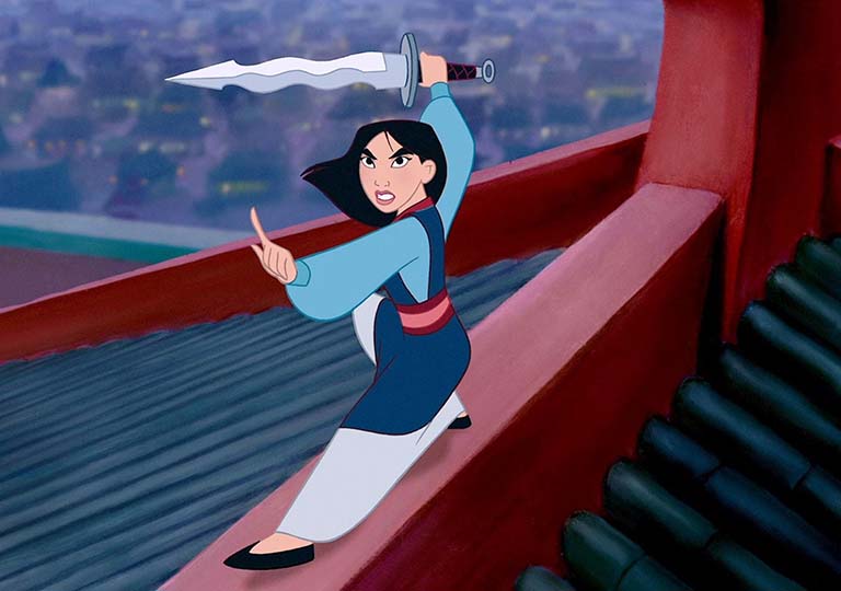 Mulan in fighting pose