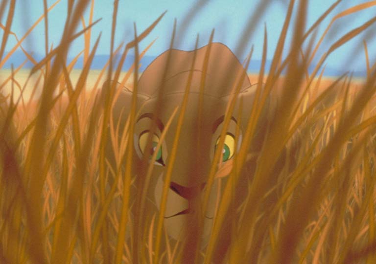 Nala hiding in the grass