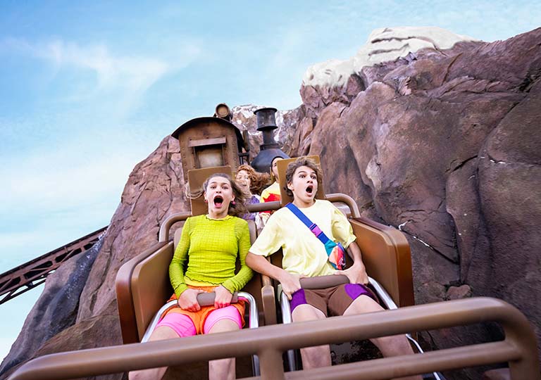 Two people on Expedition Everest at Walt Disney World