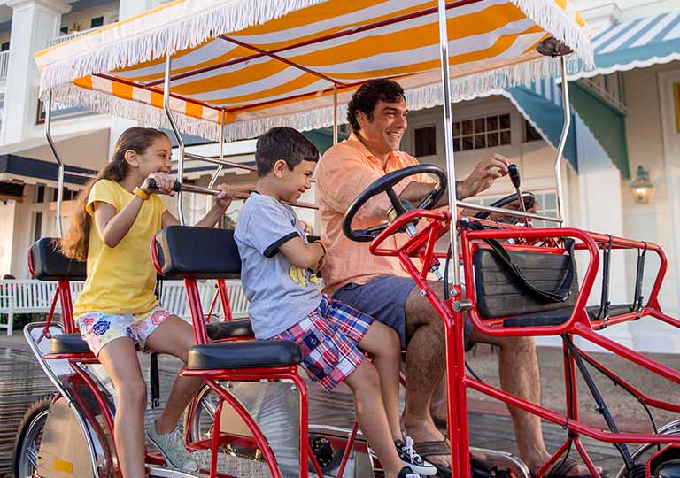 Family on Surrey bike