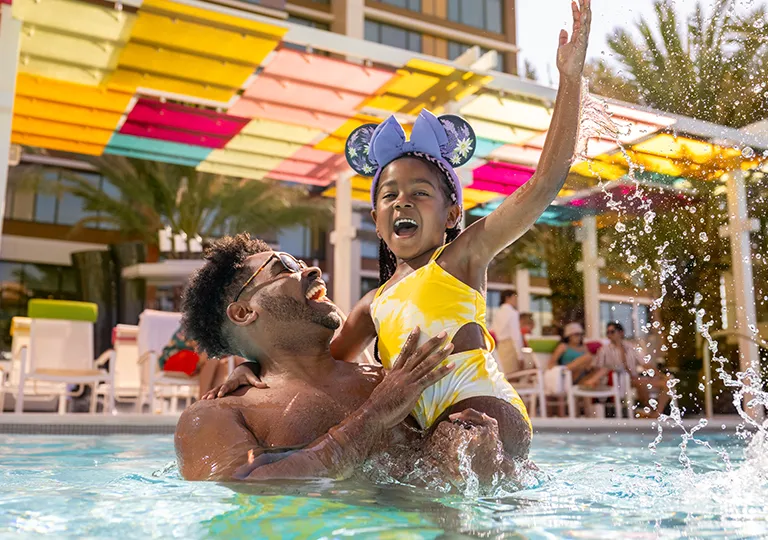 Father and daughter laughing
