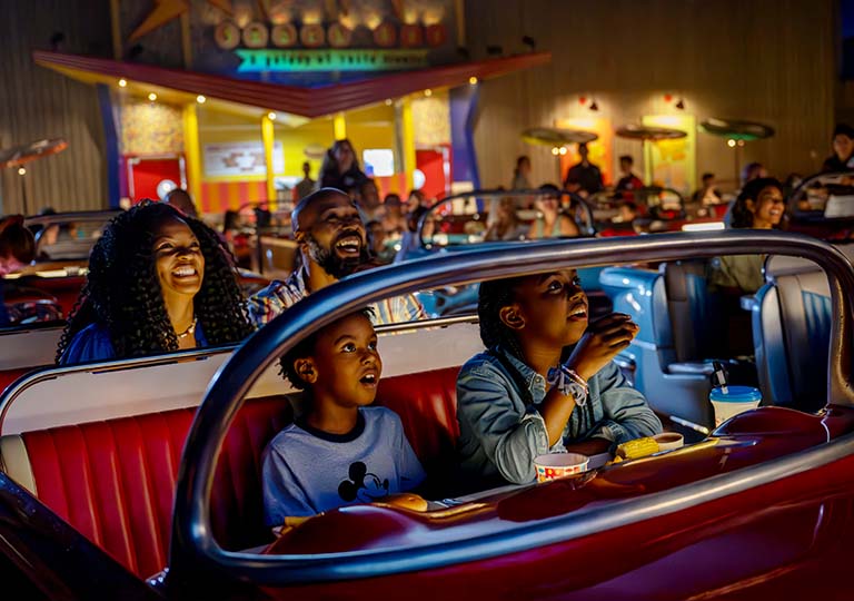 Family at Sci-Fi Dine-In Theater Restaurant