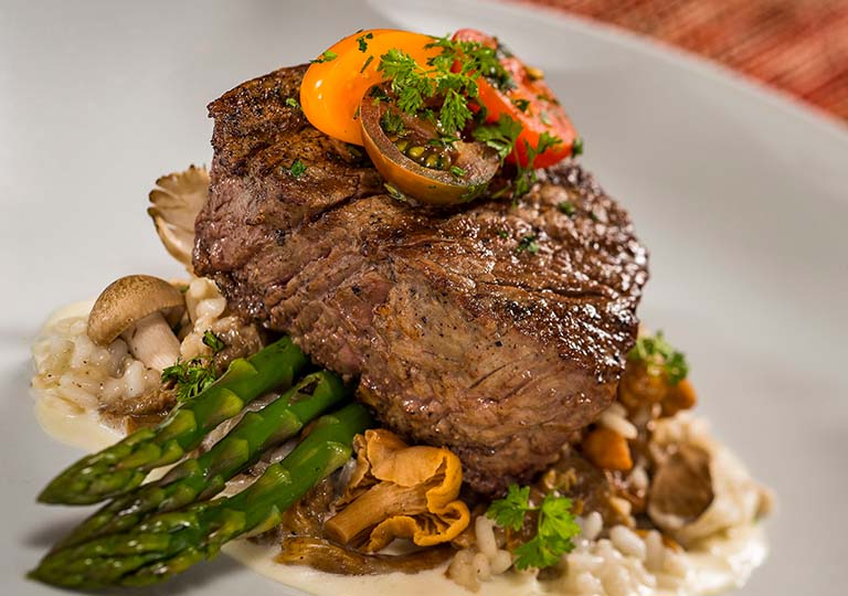 Filet Mignon with Mushroom Risotto