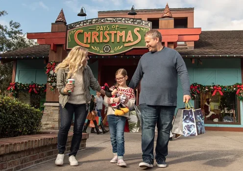 Guests leaving store with shopping bags
