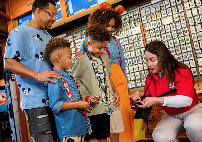 Guests at looking at pins