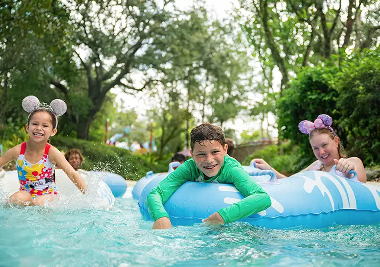 Family enjoying water