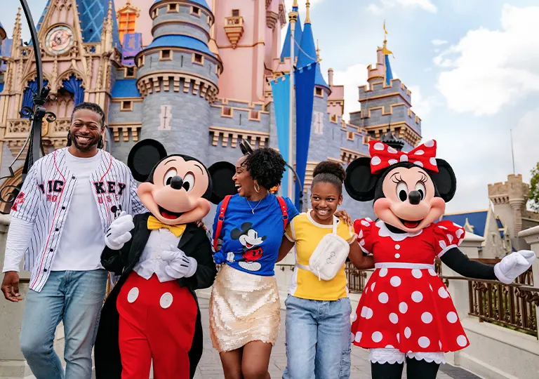 Mickey Mouse and Minnie Mouse with Guests