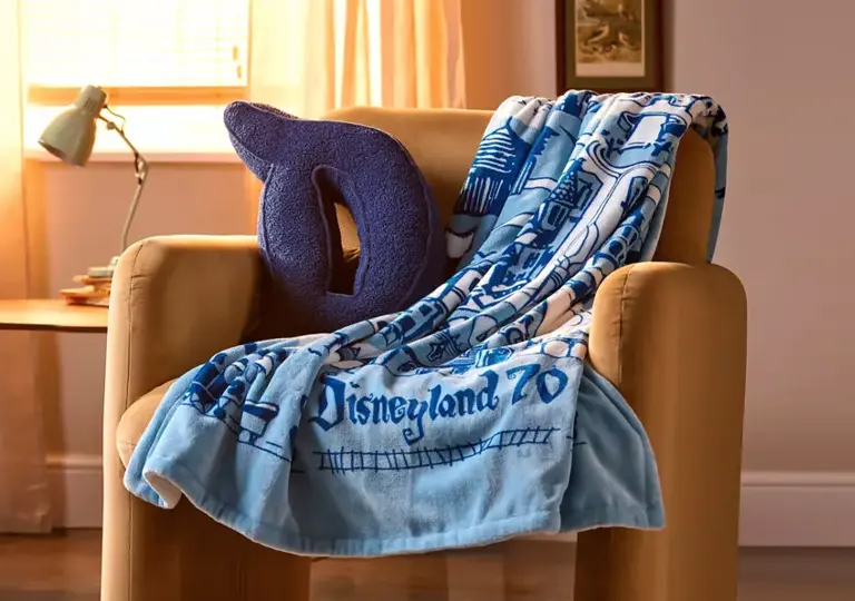 Disney blanket and pillow on a chair