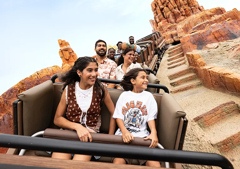 Family on Big Thunder Mountain Railroad