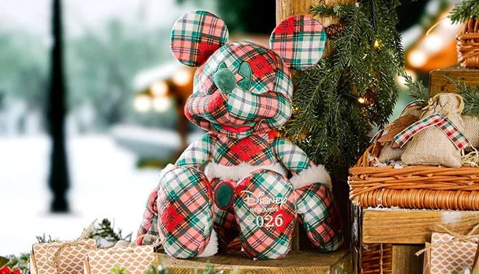 Mickey Mouse Holiday Plaid Plush